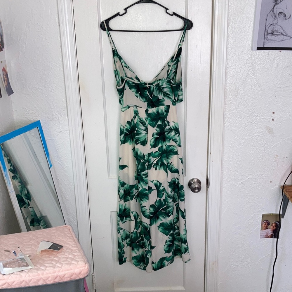 Blue Blush Leaf Print Romper